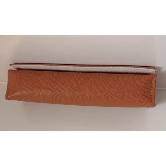 Tory Burch Orange Case Eyeglass Gold Eyeglasses Reading Glasses Logo Pouch Glass - Picture 7 of 8